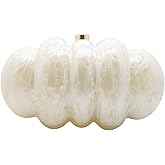 PENGZHI Women Puff Acrylic Clutch Purse Glitter Marble Acrylic Handbag Unique Evening Bag Chain Shoulder Bag for Party Prom