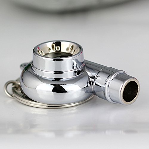 Maycom Creative Spinning New Chrome Polished Silver Turbo Turbocharger Keychain Key Chain Ring Keyring Keyfob,make Whistle Sound - Thumbnail 3