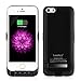 Leadtry 4200mah Iphone 5 5s 5SE Universal Slim Case Rechargeable Portable Charger Case Outdoor Moving External Battery Backup Case Cover with 4 LED Lights Built-in Pop-out Kickstand Holder (Black)