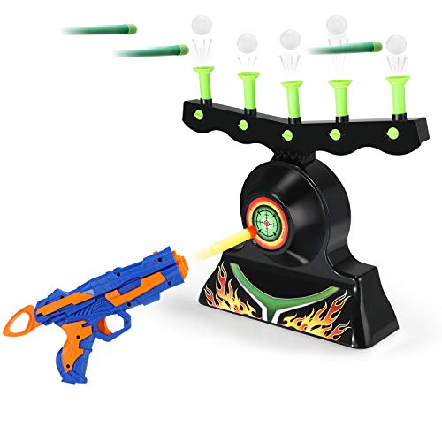 Theefun Electric Targets for Shooting, Hover Shooting Target Compatible with Nerf Targets with Blaster Gun, 10 Pcs Refill Darts, 20 Pcs Orbs for Boys or Girls