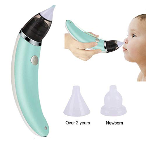 Baby Nasal Aspirator Pulison Electric Nose Cleaner with USB Cable Silicone Suction Nozzle Safe Hygienic for Newborns and Toddlers, USB Charging, Green