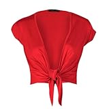 Forever Womens Beautiful Plain Cap Sleeves Tie Front Shrug