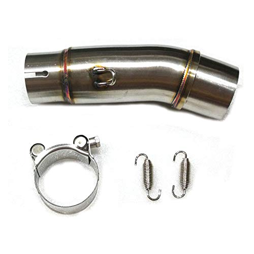 Unlimited Rider Motorcycle Exhaust Middle Pipe Stainless Steel Mid-Pipe 51mm Adapter Inlet Slip-On Connector for Kawasaki Ninja 400 2018 Ninja400 - Thumbnail 3