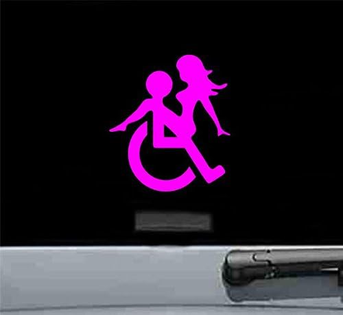 JS Artworks Wheelchair Sex Vinyl Decal Sticker (HOT Pink)