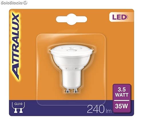 ATTALUX LED GU10 Light Bulbs, 3.5 W (35 W) - Cool White - 6500K, Pack of 6