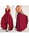 WAEKIYTL Women Sexy V Neck Asymmetrical Dress High Low Evening Party Dress Formal Prom