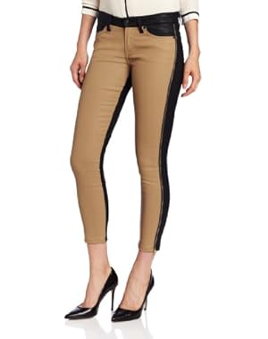 7 For All Mankind Women's Pieced Cropped Skinny Jean with Long Side Zips