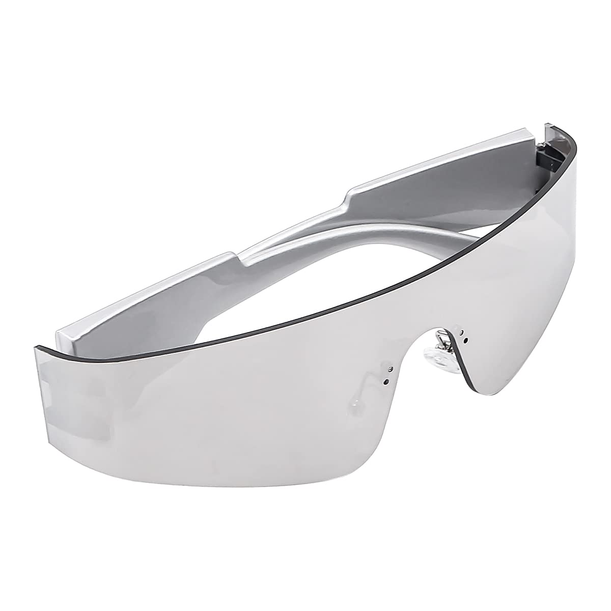 CENPEK 1 PCS Futuristic Sunglasses Mercury Sheet Bright Silver Legs for Cosplay Slim Cyclops Adult Party