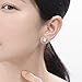 Pearl Earrings, Sterling Silver Rose Stud Earrings White Freshwater Cultured Pearl Stud Earrings, Hypoallergenic (Rose Pearl Earrings)