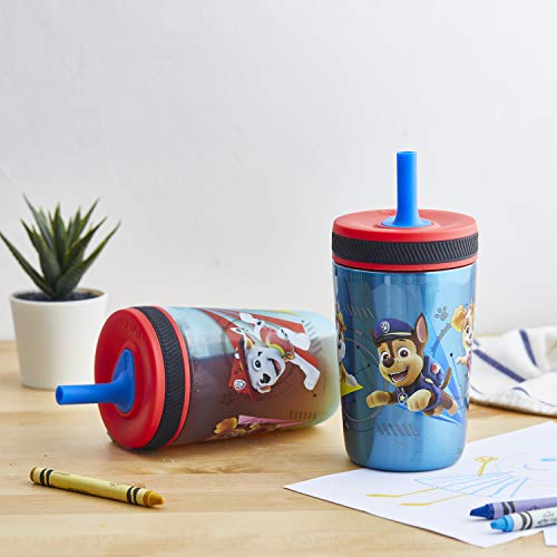 Zak Designs PAW Patrol Kelso Tumbler Set, LeakProof ScrewOn Lid with