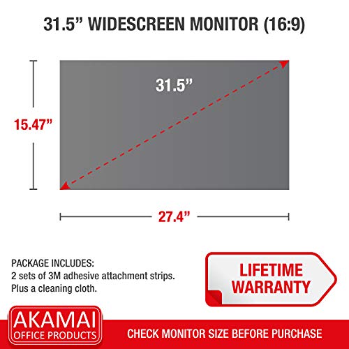 23" Akamai Computer Privacy Screen (169) Black Security Shield