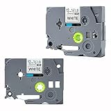 TZe-231 Label Tape, LaBold 2 Pack Black on White Standard Laminated Labeling Tape 1/2