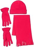 Grand Sierra Girl's 3 Piece Micro Fleece Hat, Scarf & Gloves Set