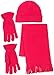 Grand Sierra Girl's 3 Piece Micro Fleece Hat, Scarf & Gloves Set