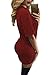 Dearlovers Womens Lace Up Front Half Sleeves Casual Loose Tshirt Dress Small Wine