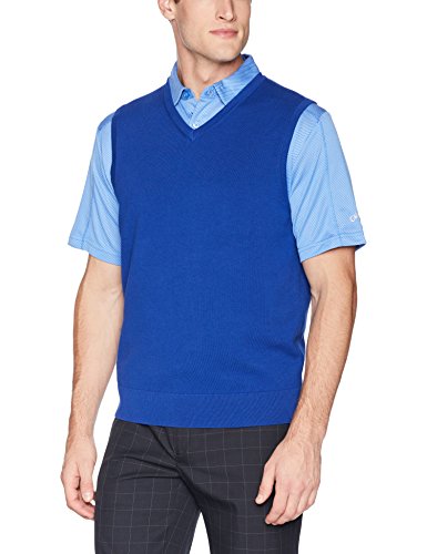 Cutter & Buck Men's Machine Washable Lakemont V-Neck Sweater Vest, Bolt, Large