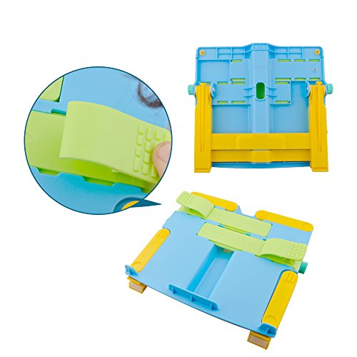 Cuteadoy Multi-Functional BookStand, Children’s Portable Reading Stand With Foldable Legs, Cookbook Reading Desk Sturdy Lightweight Book Holder (Blue)