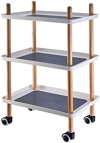 3ティアローリングカートトロリー 木製収納トロリー4ユニバーサルホイール 着脱可能な記憶はホームキッチンオフィス書店のために飲み物 トロリーサービングカートストレージ島ユニットをラック