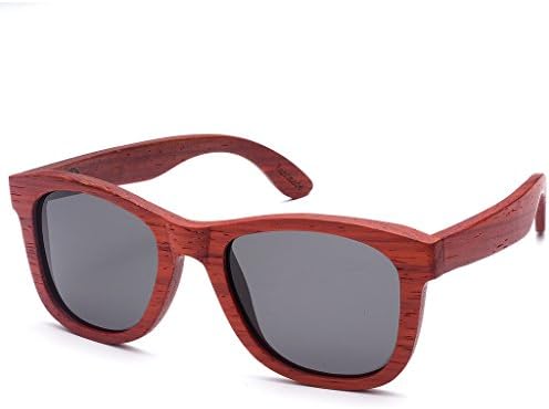 SKADINO Wood Sunglasses with Polarized lenses-Handmade Floating Wood Shades for Men&amp;Women-Red Rose S1054C13