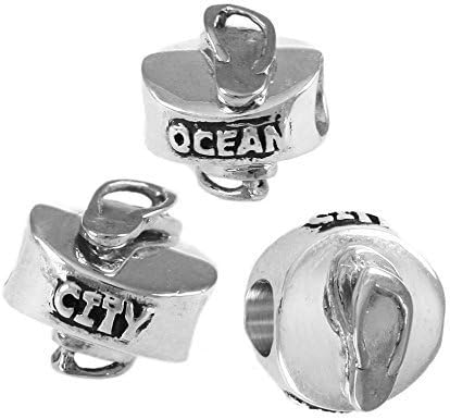 Lone Palm JewelryOcean City Flip-Flops Sandals - 925 Sterling Silver Charm Bead - Perfect Summer Beach Vacation Travel Souvenir and Gift