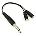 Poyiccot 1/4 to 3.5mm Adapter, 3.5mm to 1/4 Headphone Adapter, 6.35mm 1/4 inch TRS Stereo Male to 2 Dual (Mini) 1/8 inch Stereo Female Y Splitter Cable 20cm/8inch (635M-235FM)