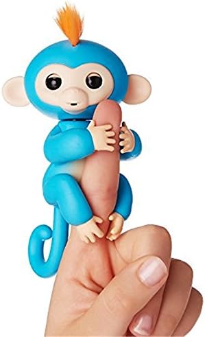 DONGFENDABA Fingerlings - Interactive Baby Monkey- Boris (Blue with Orange Hair)