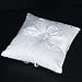Bettli 1 X White Double Heart Rhinestone Ring Pillow Wedding Ring Bearer Cushion (White)