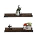 DAKODA LOVE Handmade Pine Wood (5H x 24W x 7D) Rustic Luxe Floating Shelves, Dark Walnut (Set of 2)
