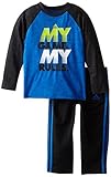 adidas Baby Boys' Long Sleeve Tee and Pant Set, Blue Heather, 12 Months