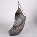 URSFUR Silver Blue Fox Tail Fur Keychain Bag Charm Pendant