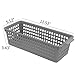 Doryh Long Plastic Basket Trays, Slim Pencil Organizer Grey, 6-Pack