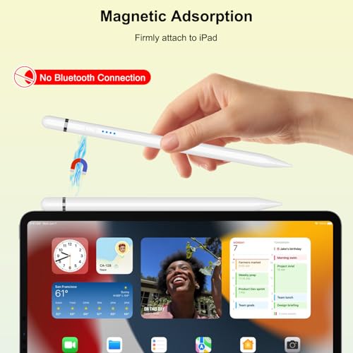 Pencil 1st Generation for iPad (2018-2026), 20 Mins Quick Charge with Tilt & Palm Rejection, Pen for iPad Compatible with i-Pad Air 3/4/5/M2/M3, Mini 5/6, i-Pad 6-11, Pro 11"/12.9"/13" M4 (White)