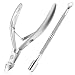 Hand Filed Cuticle Nipper with Cuticle Pusher-Professional Grade Stainless Steel Cuticle Remover & Cutter-Durable Manicure and Pedicure Tool-Beauty Tool Perfect for Fingernails and Toenails (Sliver)