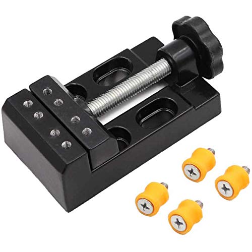 Mini Drill Press Vise, 2 pack Precision Clamp Table Bench Vice for Jewelry Walnut Nuclear Watch Repairing Clip DIY Sculpture Craft Carving Bed Tool