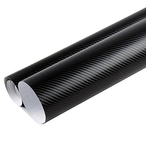 TCBunny 4D Carbon Fiber Vinyl Film Wrap Sticker Sheet, Air Realease Bubble Free anti-wrinkle Black 120 Inch x 60 Inch 10FT x 5FT