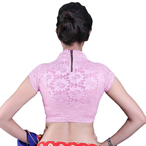 gebisha fashion women's lycra short sleeve collar neck stretchable blouse