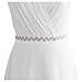 E-Clover Crystal Silver Leaf Satin Bridal Sash Wedding Belt for Bride, Bridesmaid (Off White)