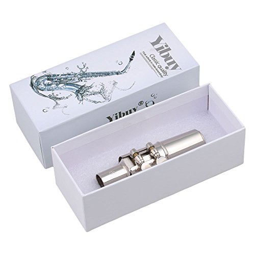 Yibuy Silver Brass 6 Nickelplated Eflat Alto Saxophone Mouthpiece