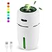 MZTDYTL Portable Mini USB Humidifier, 200ml Ultrasonic Cool Mist Humidifier with 7 Colors Light Changing for Bedroom Home Office Travel,Auto Shut-Off, Super Quiet Operation (White)