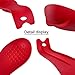MSY BIGSUNNY Silicone Spoon Rests, Cooking Utensils Holder for Kitchen (2, Red-Red)