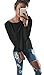 Yingkis Women Cut Out Loose Pullover Criss Cross Backless Sweater Shirt Top,B L
