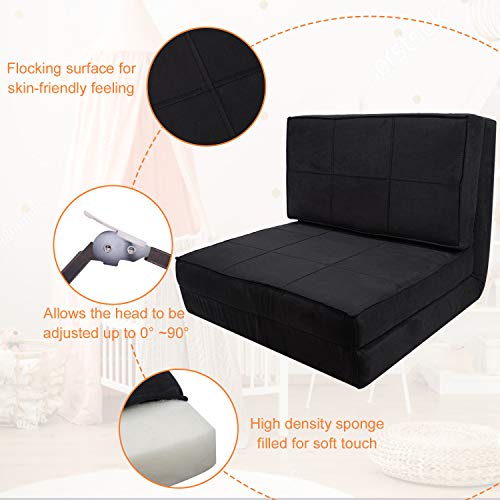 ROYWEL 4Folding Sofa Adjustable Convertible Flip Chair, Sleeper Dorm