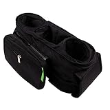 K-JYBA Pram Stroller Organizer Bag Cup Holders Cellphone holder Mesh Pocket Zip-off Pouch Universal Fit Large Space Capacity