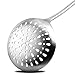 RJ Legend Stainless Steel Kitchen Accessory Utensils Set - Large Slotted Spoon, Fine Mesh Strainer for Cooking, Comfortable Grip w/Anti-Grease Fry Away Ladle, Solidifier Pot,Fat Separator,4.5 - Inches