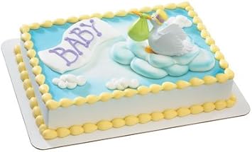 stork baby shower cake