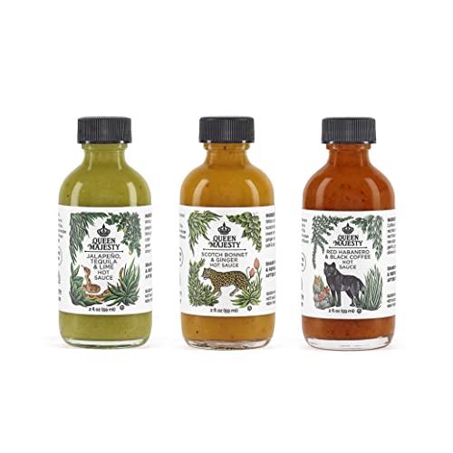 Queen Majesty 2OZ HOT SAUCE SAMPLER, Mini 2 oz Jalapeño, Scotch