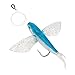 Ownsig Seawater Fishing Soft Wings Bait Hook Flying Fish Lure Boat Trolling Tuna Mackerel Baits Fishing Accessory 22cm Artificial Bait with Hook Blue