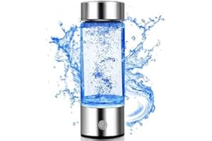 WMYDNCG Hydrogen Water Bottle, Portable & USB Rechargeable Generator, 2024 Hydrogen Health Water Hydrogen-Rich Water Cup Generator Hydrogen Water Ionizer Machine for Home and Travel 420mL/15oz (Silver)
