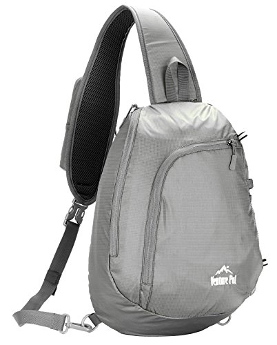 Venture Pal Sling Shoulder Crossbody Bag Lightweight Hiking Outdoor Travel Backpack Daypacks (Grey)