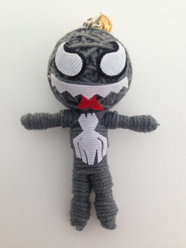 Black Spider Villain Voodoo String Doll Keychain